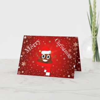 クリスマス笑わされるウンチと帽子&スカーフ絵文字 シーズンカード