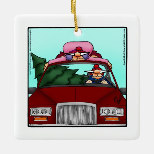 クリスマス笑わされるユーモアオーナメント セラミックオーナメント (正面)