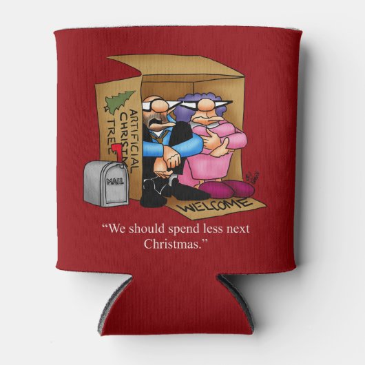 クリスマス笑わされるユーモアクーラーボックス 缶クーラー (正面)