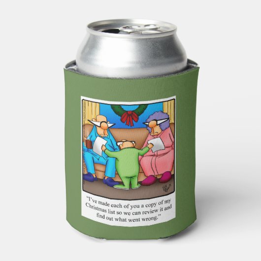 クリスマス笑わされるユーモアクーラーボックス 缶クーラー (缶正面)