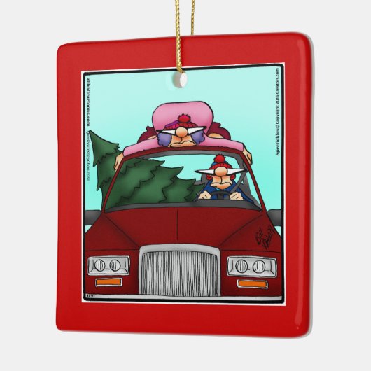 クリスマス笑わされる飾りプレゼント セラミックオーナメント (左)