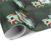 クリスマス箱の灰色の子ネコ ラッピングペーパー (ロールコーナー)