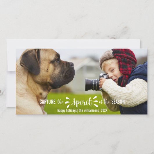 クリスマス精神のタイポグラフィを捉えお洒落る シーズンカード (正面)