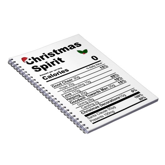 クリスマス精神の栄養的な事実のおもしろい休日 ノートブック (右側)