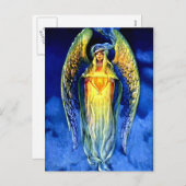 クリスマス精神の青い天使 シーズンポストカード (正面/裏面)