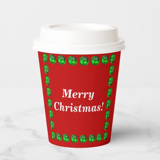クリスマス紙カップサイズ: 8oz紙カップ蓋付き 紙コップ (正面)
