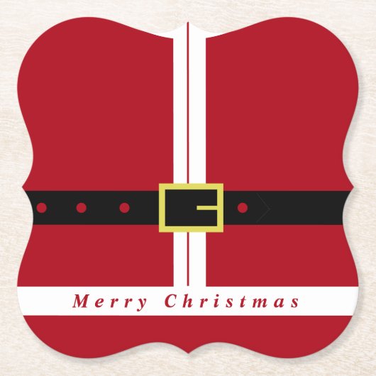 クリスマス紙コースターおもしろいサンタデザイン ペーパーコースター (正面)