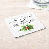 クリスマス紙コースター スクエアペーパーコースター (アングル)