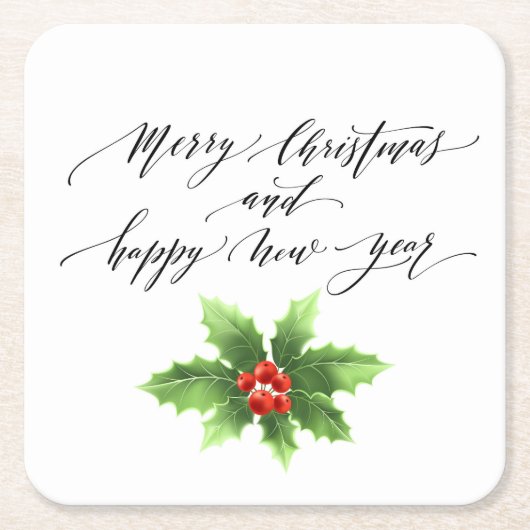 クリスマス紙コースター スクエアペーパーコースター (正面)