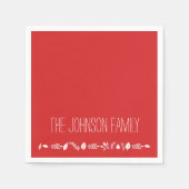 クリスマス紙ナプキンスと白離れ スタンダードカクテルナプキン (正面)