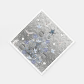 クリスマス紙ナプキンスメリーブルーシルバーツリー スタンダードランチョンナプキン (角)