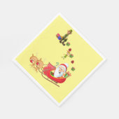 クリスマス紙ナプキンスメリー、クリスマスサンタ小妖精や小人 スタンダードランチョンナプキン (角)