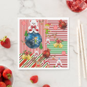 クリスマス紙ナプキンスメリー、テディベア スタンダードランチョンナプキン (インサイチュ)