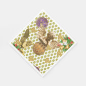 クリスマス紙ナプキンスメリー、金ゴールド・エンジェル スタンダードランチョンナプキン (角)