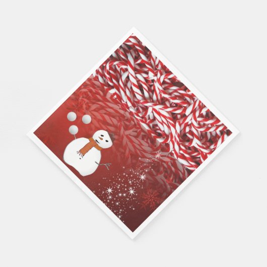 クリスマス紙ナプキンス雪だるま スタンダードランチョンナプキン (角)