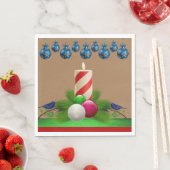 クリスマス紙ナプキンス、クリスマスキャンドル スタンダードランチョンナプキン (インサイチュ)