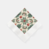 クリスマス紙ナプキンス、コーインドカクテル 縁ありカクテルナプキン (角)