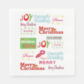 クリスマス紙ナプキンス、ジョイ・シーズンの挨拶 スタンダードランチョンナプキン (正面)