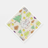 クリスマス紙ナプキンス、マウスネズミチーズ スタンダードランチョンナプキン (角)