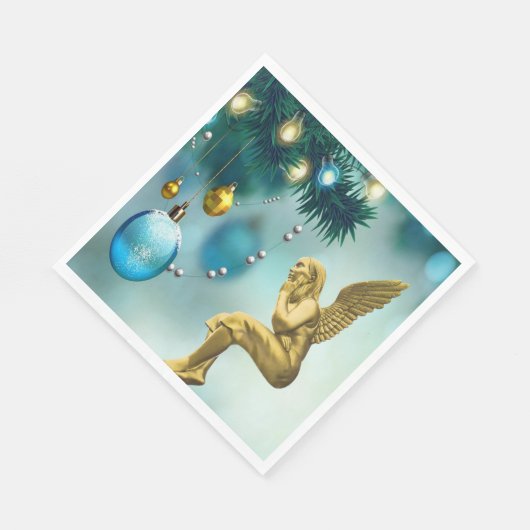 クリスマス紙ナプキンス、メリークリスマス、エンジェル スタンダードランチョンナプキン (角)