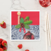 クリスマス紙ナプキンス、メリークリスマス、キャンドル スタンダードランチョンナプキン (インサイチュ)