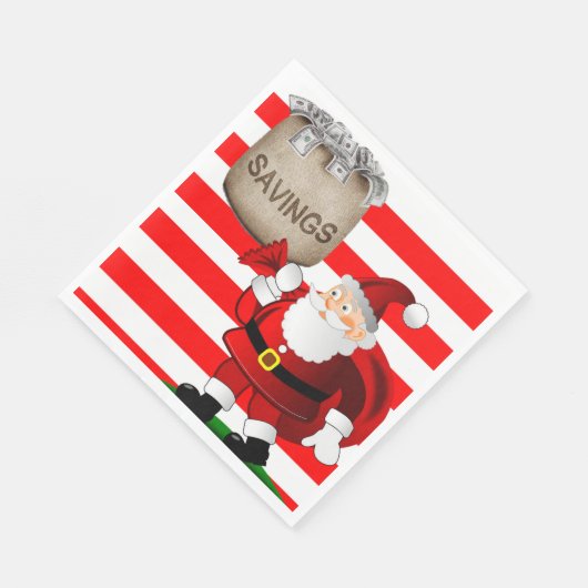 クリスマス紙ナプキンス、メリークリスマス、サンタ スタンダードランチョンナプキン (角)