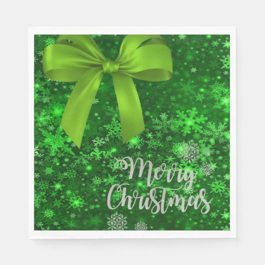 クリスマス紙ナプキンス、メリークリスマス スタンダードランチョンナプキン (正面)