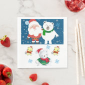 クリスマス紙ナプキンス、メリークリスマス、ベア スタンダードランチョンナプキン (インサイチュ)