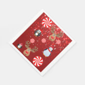 クリスマス紙ナプキンス、メリークリスマス、ペンギン スタンダードランチョンナプキン (角)