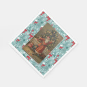 クリスマス紙ナプキンス、メリークリスマス、ヴィンテージ スタンダードランチョンナプキン (角)