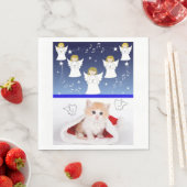 クリスマス紙ナプキンス、メリークリスマス、子猫 スタンダードランチョンナプキン (インサイチュ)