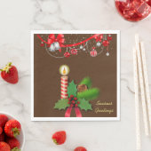 クリスマス紙ナプキンス、季節のごあいさつ スタンダードランチョンナプキン (インサイチュ)