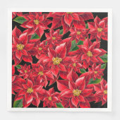 クリスマス紙ナプキンズレッドポインセチアのディナー (正面)