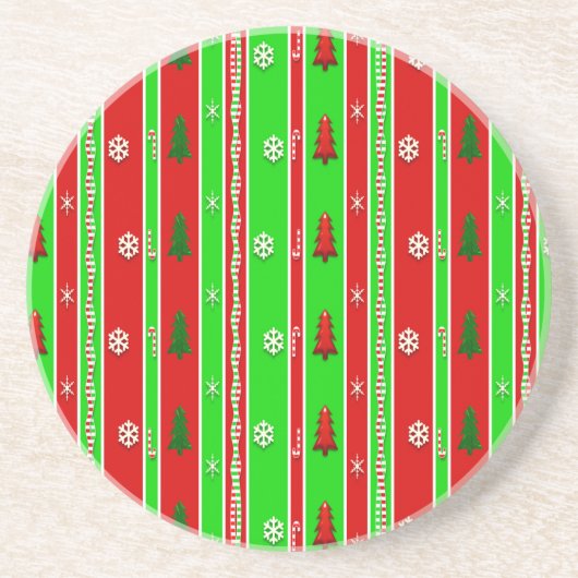 クリスマス紙パターン コースター (正面)