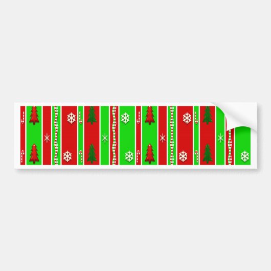 クリスマス紙パターン バンパーステッカー (正面)