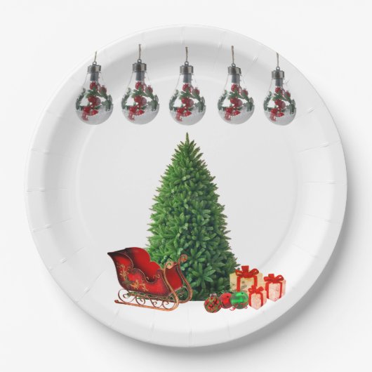 クリスマス紙パーティープレート ペーパープレート (正面)