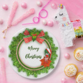 クリスマス紙プレートと小妖精や小人 ペーパープレート (パーティー)