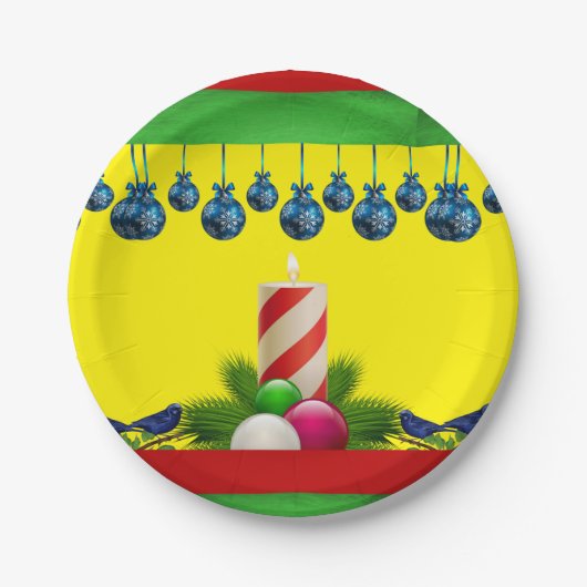 クリスマス紙プレートキャンドル ペーパープレート (正面)