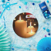 クリスマス紙プレートクリスマスキャンドル ペーパープレート (パーティー)