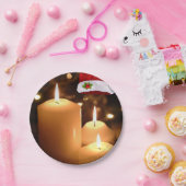 クリスマス紙プレートクリスマスキャンドル ペーパープレート (パーティー)