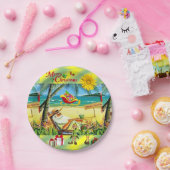 クリスマス紙プレートサマービーチバムサンタ ペーパープレート (パーティー)