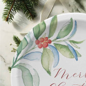 クリスマス紙プレートシンプルフェスティバルグリーンリー ペーパープレート