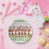 クリスマス紙プレートトナカイ ペーパープレート (パーティー)