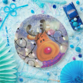 クリスマス紙プレートハッピートナカイ ペーパープレート (パーティー)