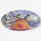 クリスマス紙プレートハッピートナカイ ペーパープレート (アングル)