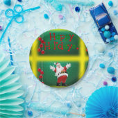 クリスマス紙プレートハッピーホリデーズサンタ ペーパープレート (パーティー)