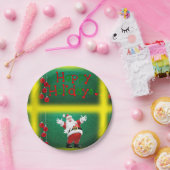 クリスマス紙プレートハッピーホリデーズサンタ ペーパープレート (パーティー)