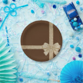 クリスマス紙プレートベージュボウ ペーパープレート (パーティー)