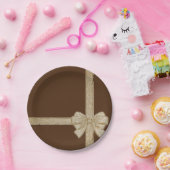 クリスマス紙プレートベージュボウ ペーパープレート (パーティー)