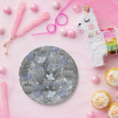 クリスマス紙プレートメリーブルーシルバーツリー ペーパープレート (パーティー)